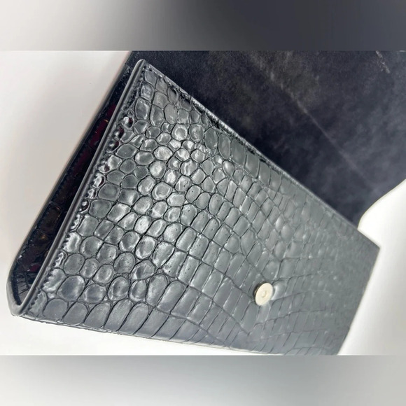 Saint Laurent YSL Black Crocodile Stamp Clutch Bag With Dustbag - Picture 13 of 15